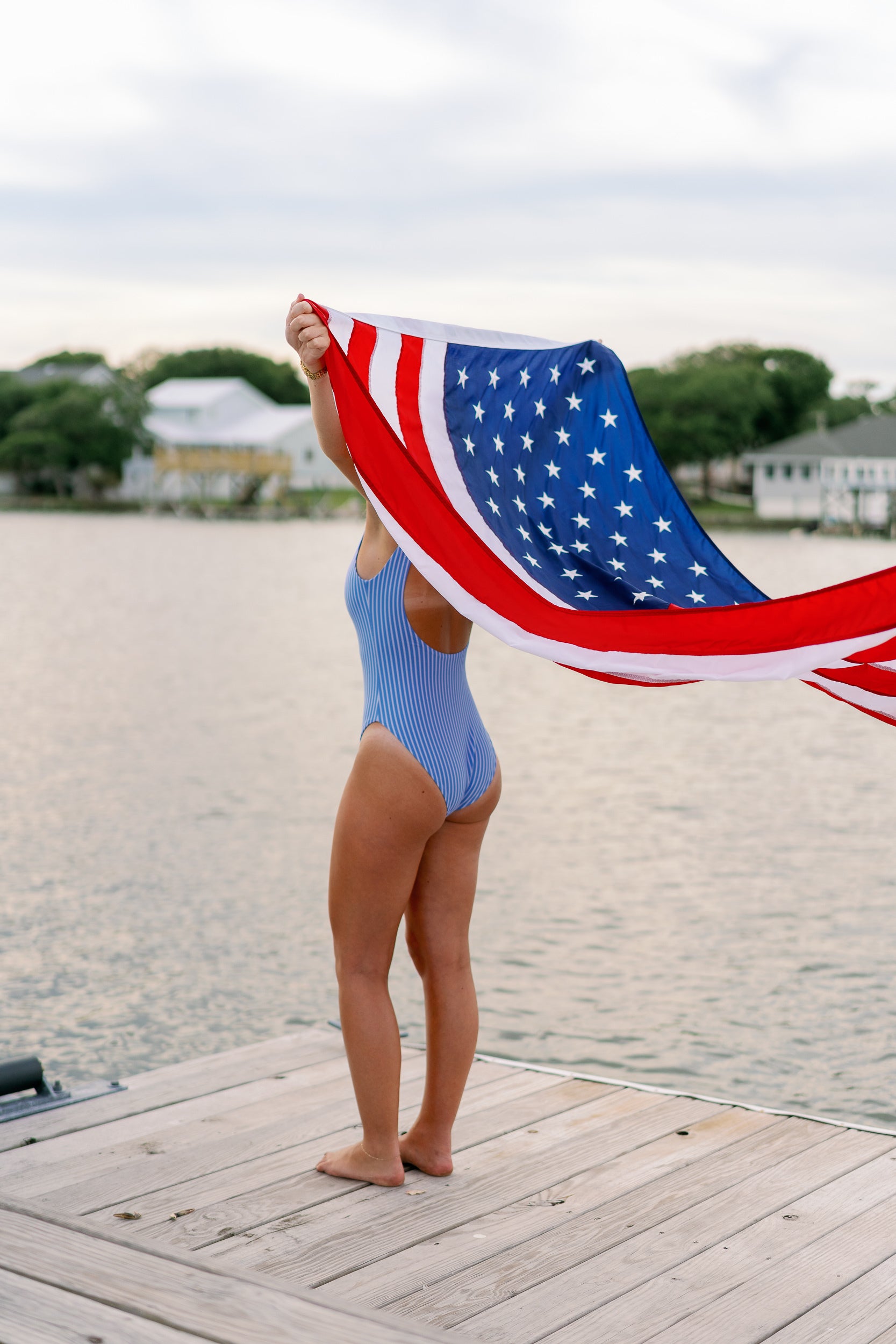 Blue Cabana Stripe One Piece